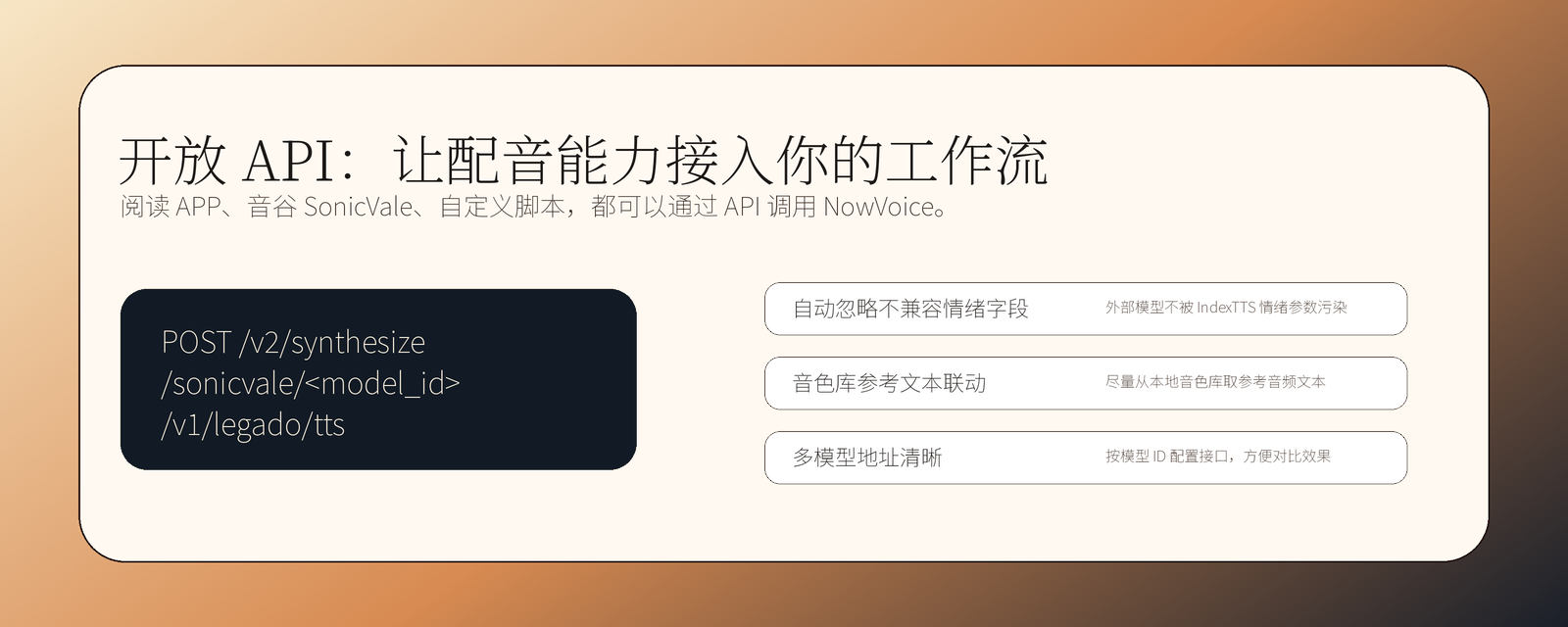 NowVoice 开放 API 与 SonicVale 对接